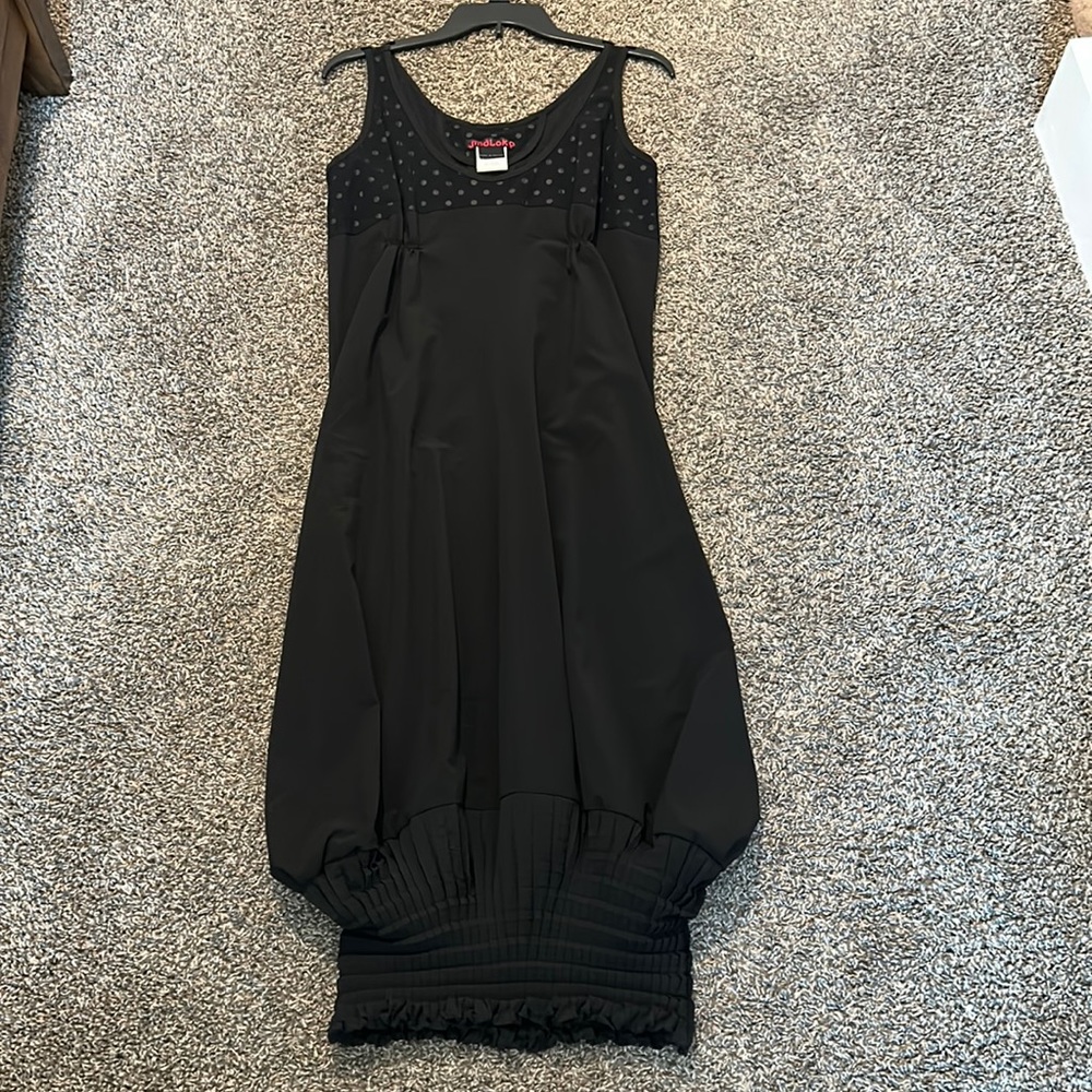 Moloko Trendy Black Fitted Ruffle Hem Dress
